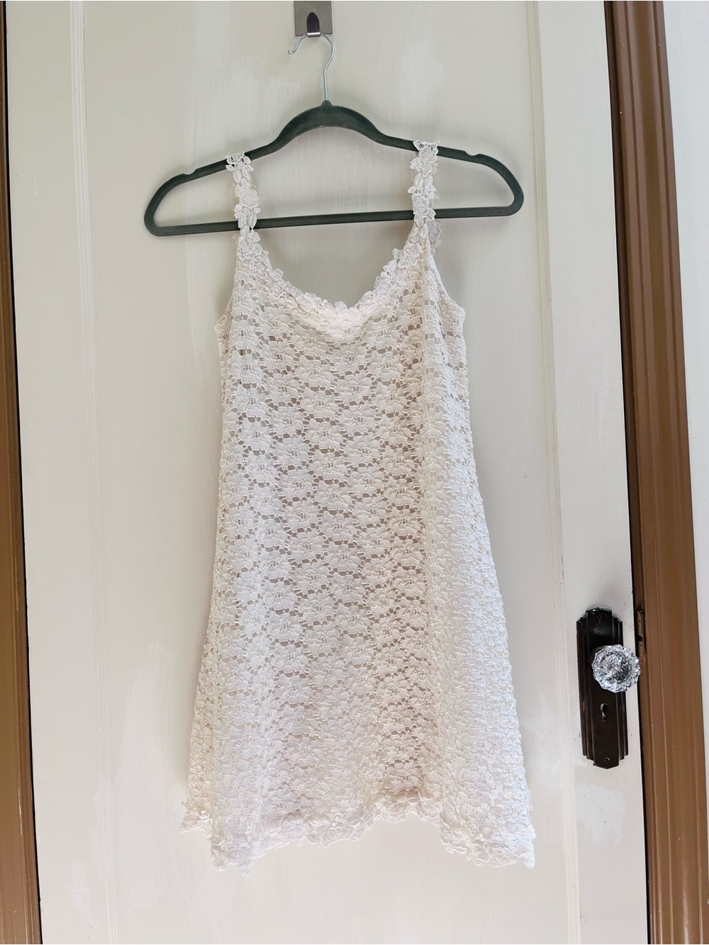 Alfred Angelo Lace Slip Dress in Cream